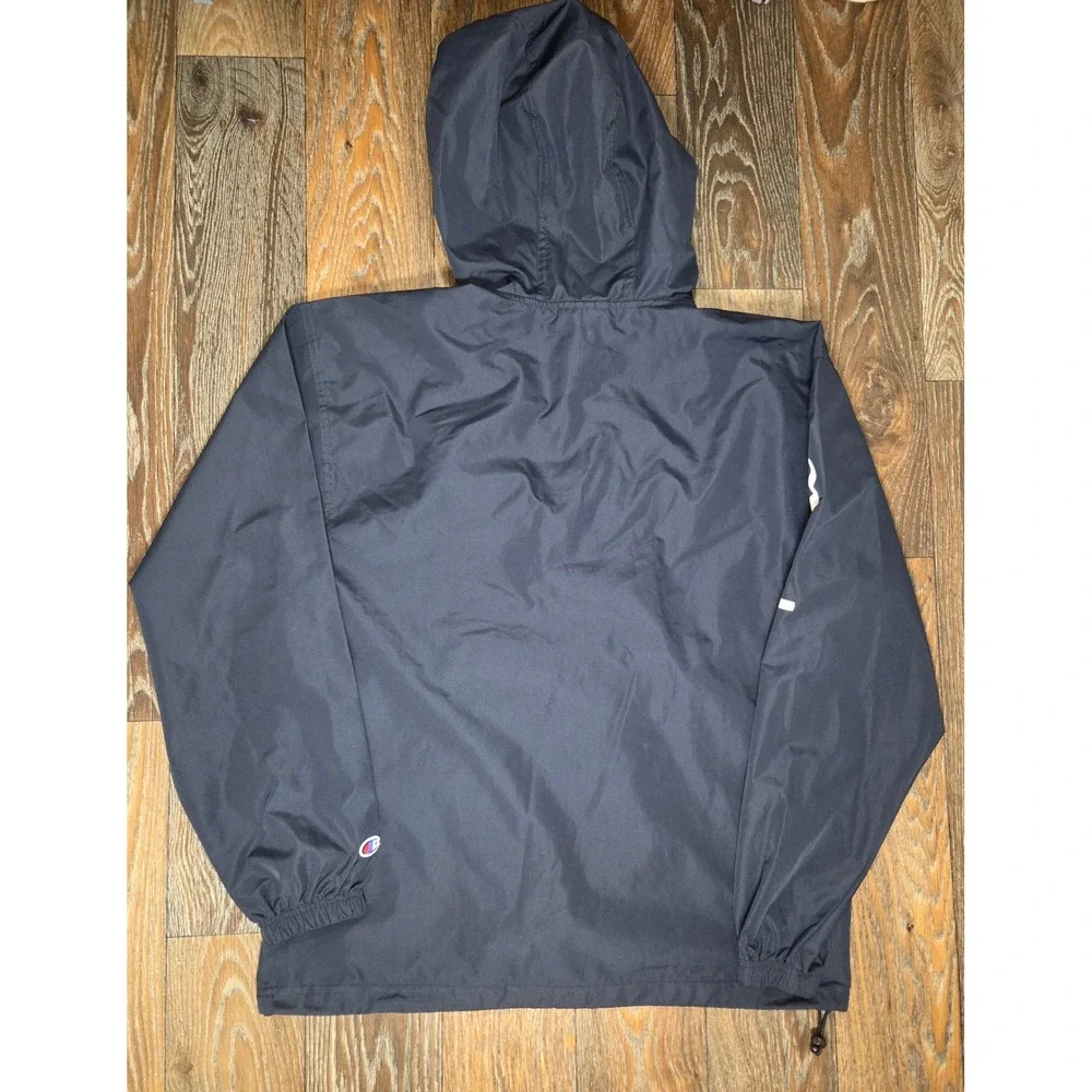 Champion Mens Navy Blue Packable Anorak Half Zip Windbreaker Jacket Size Medium